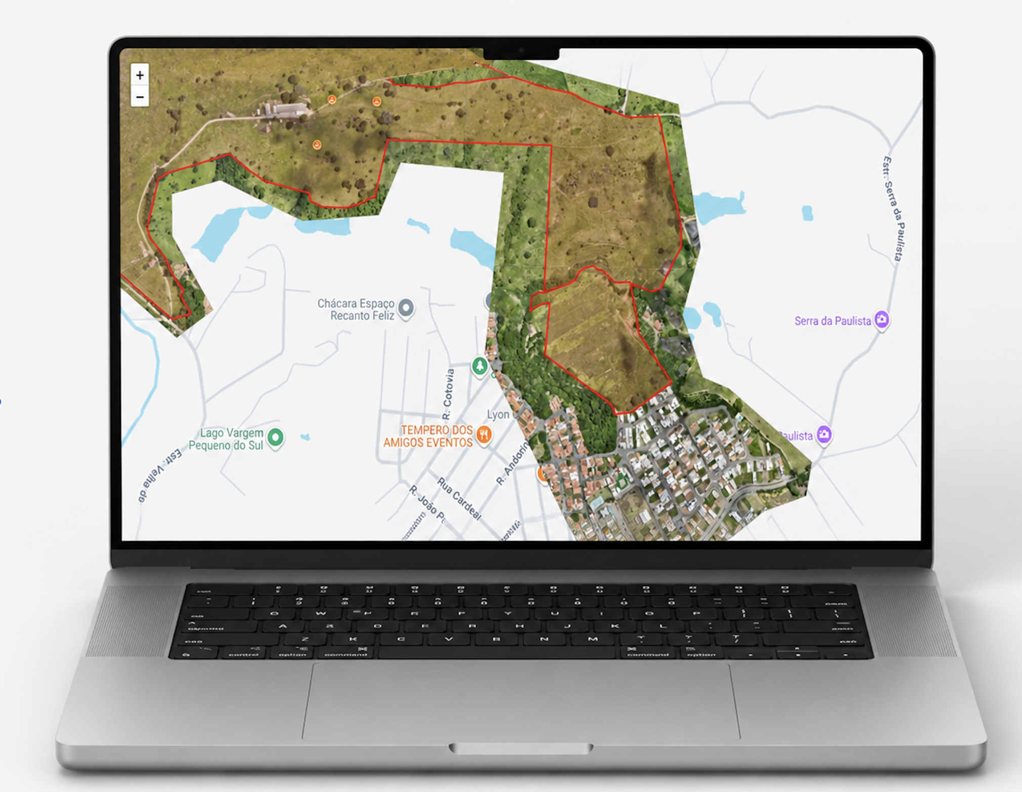 WebProGeo sendo utilizado em um notebook